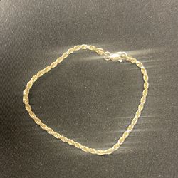 Gold plated 925 Italian sterling rope bracelet 7”