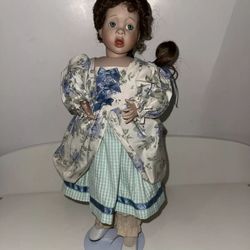 Ashton Drake Porcelain Doll Artist Wendy Lawson 2162FB Floral Dress 1993