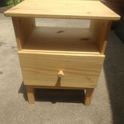 RUSTIC WOODEN NIGHT STAND WITH ONE DRAWER  $60