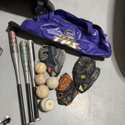 Ball Bag, And Softball Equipment