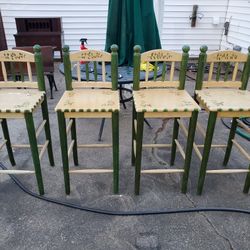 4 High Chairs Solid Wood