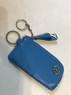 Coin purse leather blue