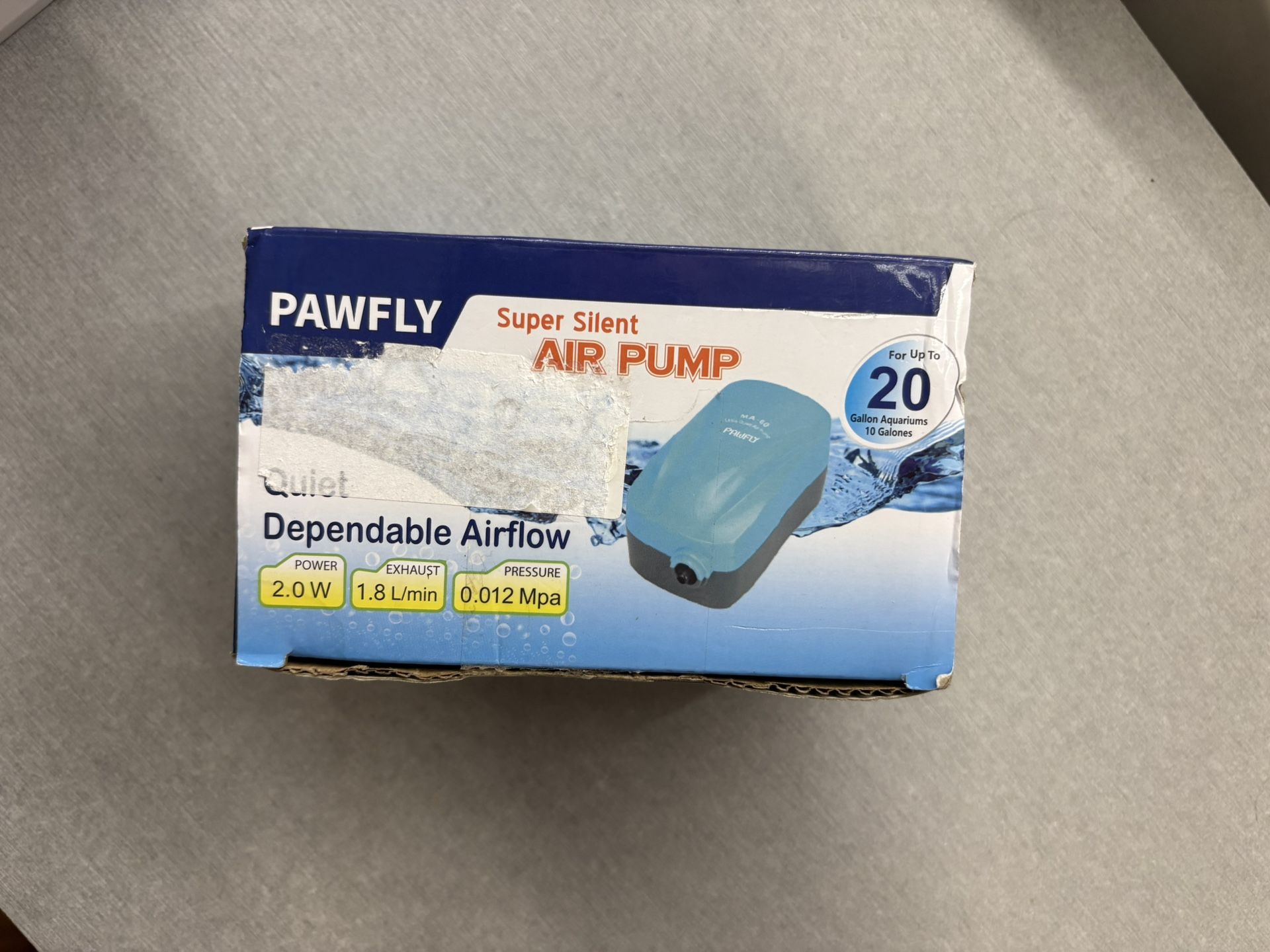 Brand New Pawfly Aquarium Air Pump - Super Quite (up to 20 lbs)