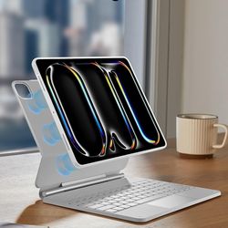 ESR iPad Pro 13” Keyboard Case (M5/M4) – Rebound 360, Magnetic Stand (White)
