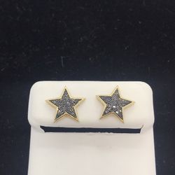 Gold 10k Diamond Earrings New 