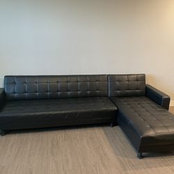 Black Leather Futon Couch