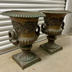 Pair of Garden Urns,  Bronze or Brass