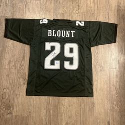 LeGarrette Blount Philadelphia Eagles Green Jersey Signed Beckett Witnessed