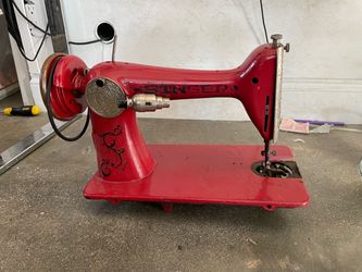 Vintage Singer Sewing Machine Head Red