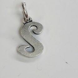 James Avery silver Script Initial Charm - 3/8 Inches Long