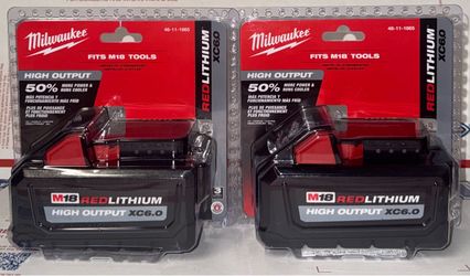 Milwaukee M18 XC6.0 High Output Battery Set of 2! NOT NEGOTIABLE