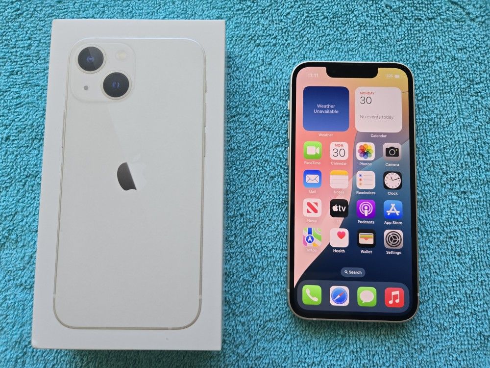 Unlocked Apple iPhone 13 Mini, Starlight, 128GB 