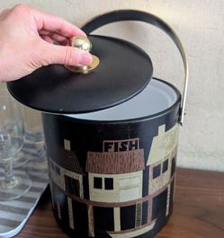 7" tall insulated covered ice bucket beverage cooler pail champagne chilling holder