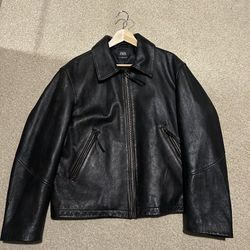 Zara Vintage Effect Leather Jacket