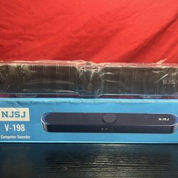 NJSJ PC Speakers,USB-Powered Wired Computer Sound bar Speaker, 3.5mm Aux Input. New in Box  All proceeds go towards my cancer treatment and recovery. 