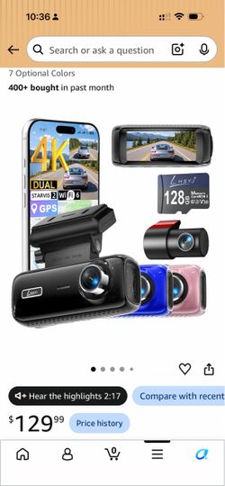 4K Dual Dash Cam Front Rear