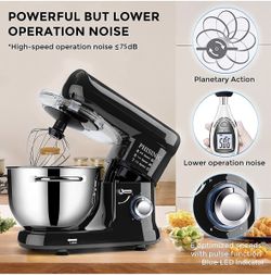 New PHISINIC SM-1522YM 6.5L 800W Household Stand Mixers,Tilt-Head
