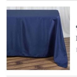 (2) 90”x132” Navy Blue poly Table Cloth