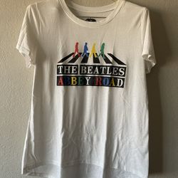 Apple, Women’s White Beatles Abbey Road Shortsleeved T-Shirt, Size L