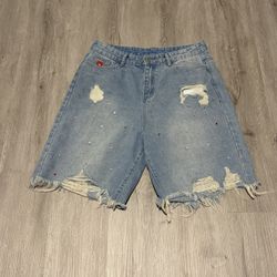 Jorts With Rhinestones 