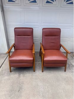 Mid Century Leather Recliner Chair