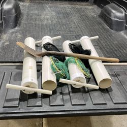 Clam Guns, Shovel And Four Clam Bags