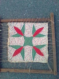 Quilted Square framed in tobacco sticks