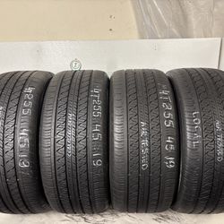 Set 4 Tires 255 45 19 Continental Procontact Rx High Tread No Repairs 