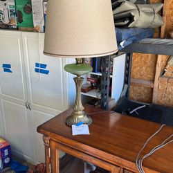 Vintage Brass And Glass Lamp