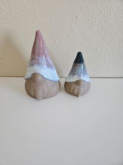 Ceramic Gnome Figurines Set of 2