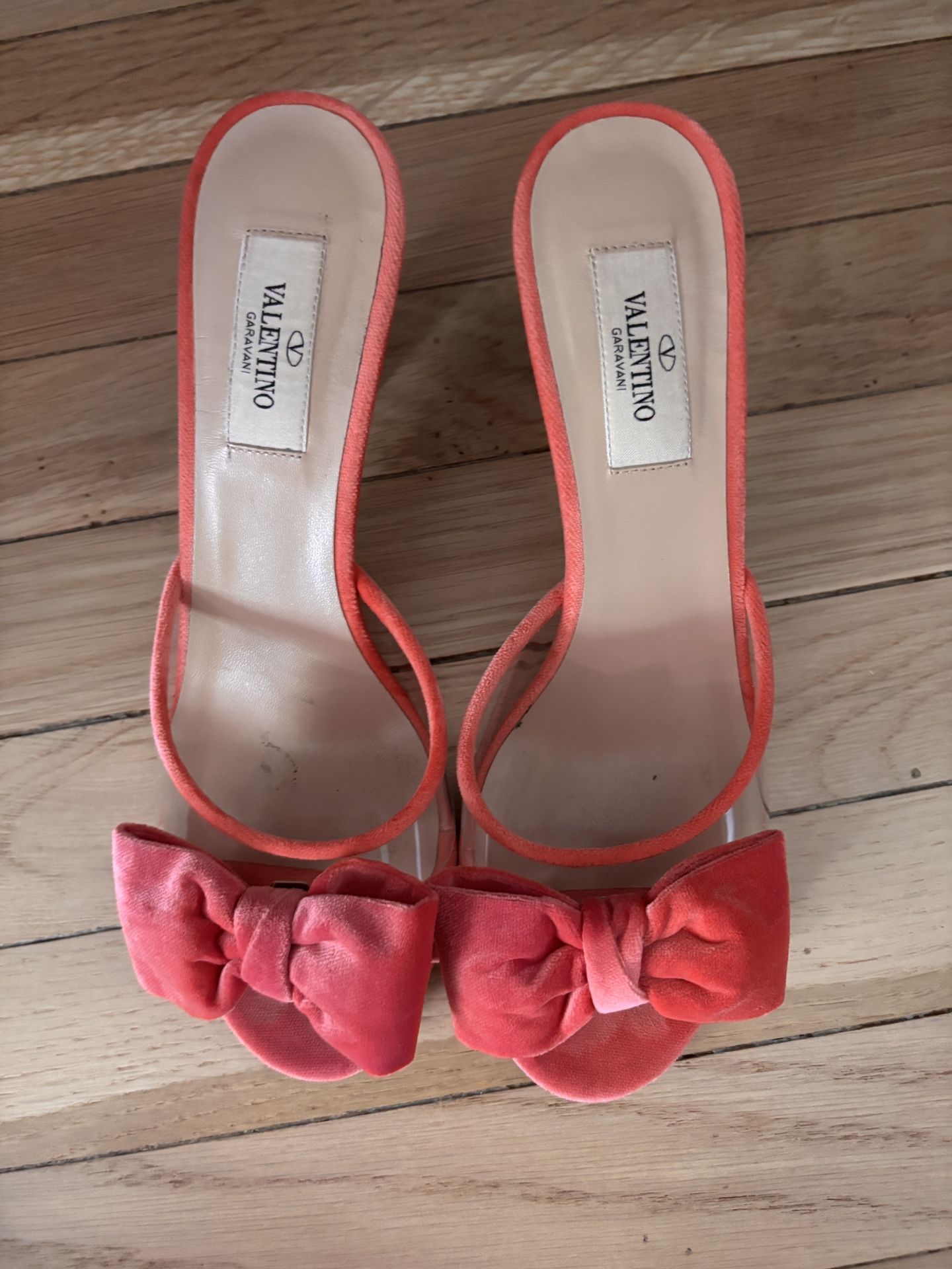 Valentino Open Toed Heels w/Detachable Bow