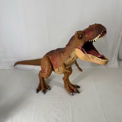 E1 Jurassic World Battle Damage Tyrannosaurus Rex Roarin' Super Colossal 42”