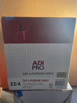 ADI Pro Cat6 Plenum Cable 1000ft Black