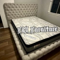 New Queen. Bed Frame With Mattress 