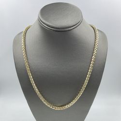 10KT YELLOW GOLD 24” WHEAT CHAIN 5.00MM 23.8GR