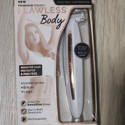 Finishing Touch Flawless Body Rechargeable Ladies Shaver and Trimmer, White/Rose Gold, Hair Removal