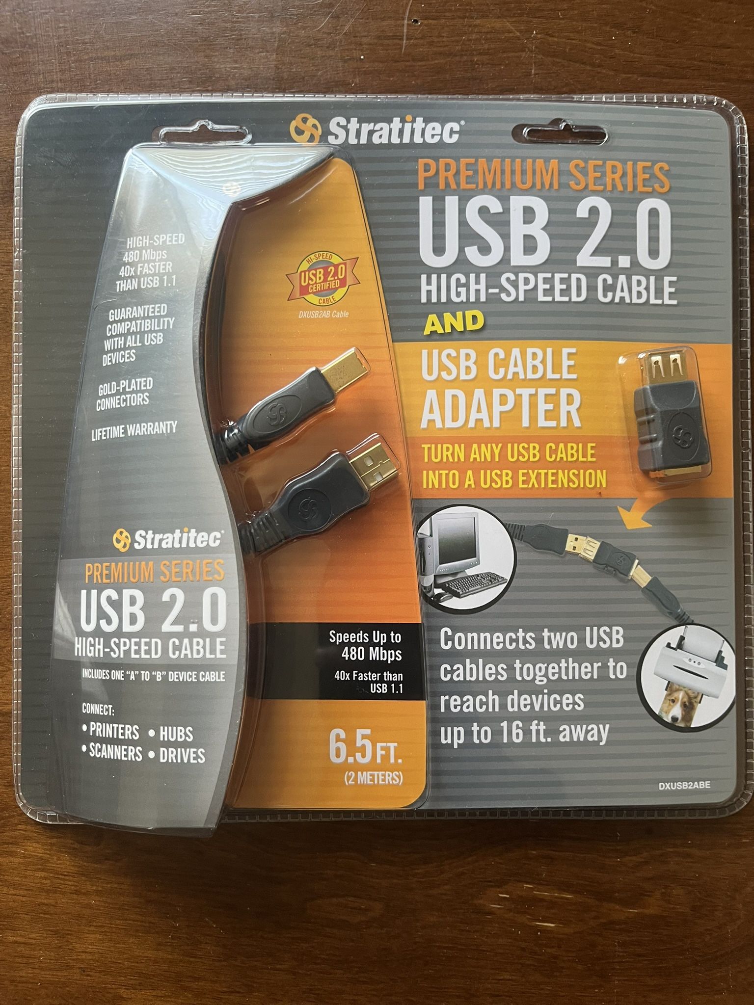 Stratitec Premium USB 2.0 Cable & Adapter β 2pc Set NEW