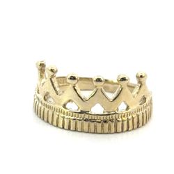 Woman’s Ladies 10k Yellow Gold Crown Band Ring Size 6.5 GP3122339