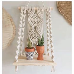 Macrame wall hanging shelves (set of 2)