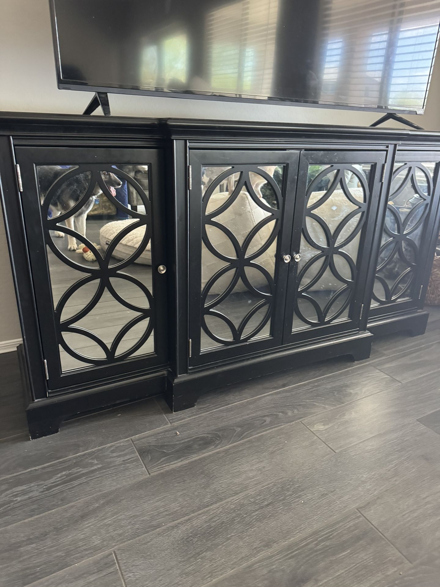 Black And Mirror entertainment Center / Sideboard