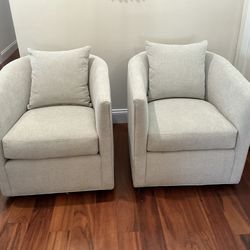 Crate & Barrel Drew Small Swivel Accent Chair