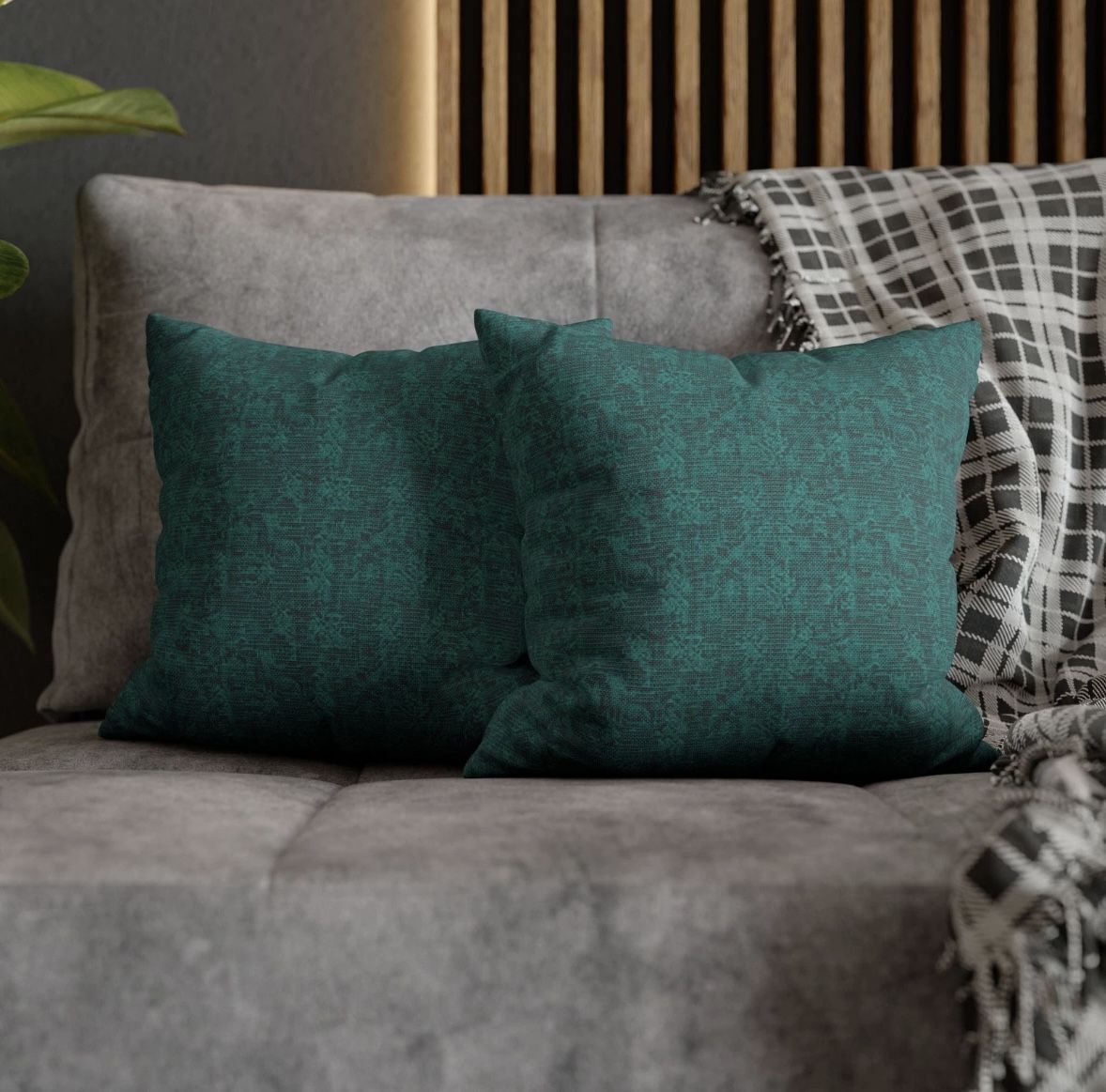 Teal Faux Suede Pillowcase, Square Decorative Pillow Cover - Home Decor, Accent