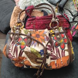 Large Floral Purse Hand Bag, Pristine Condition