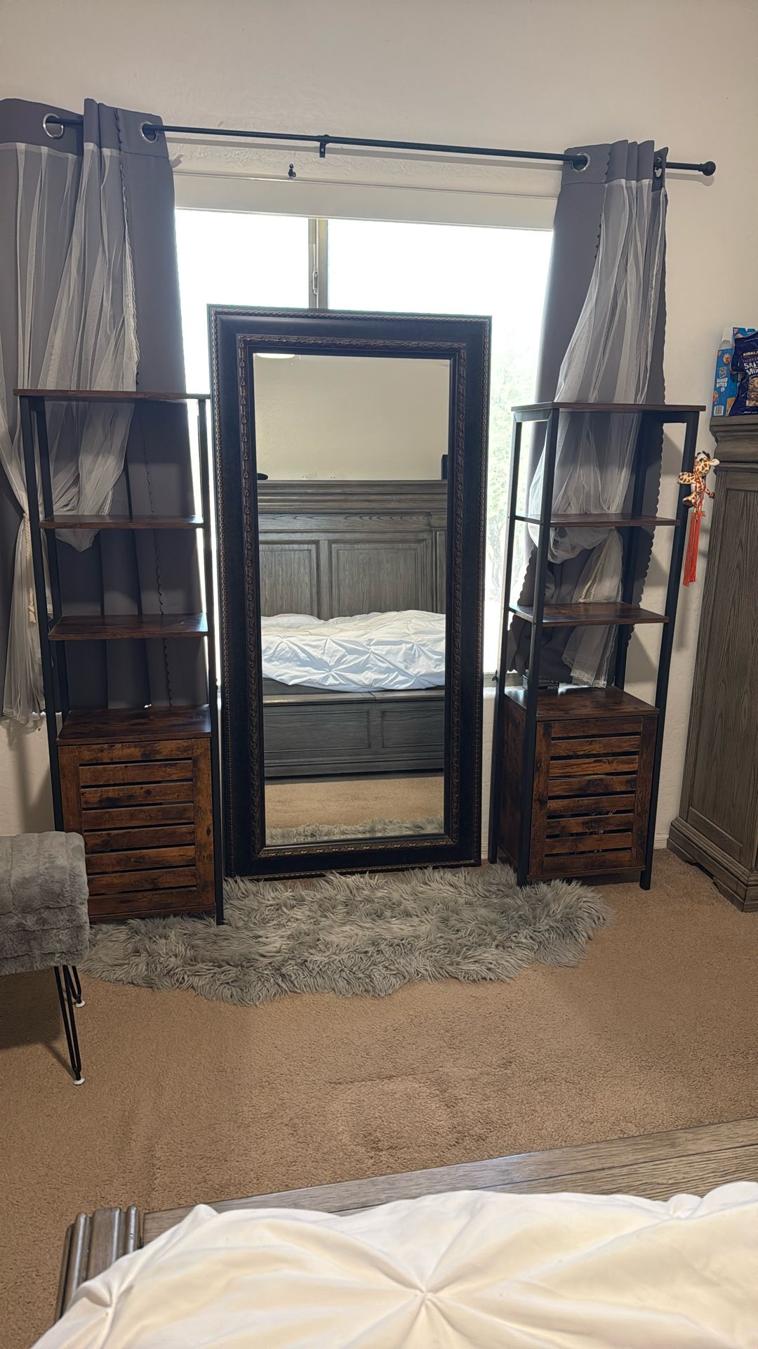 Mirror With Side Shelves