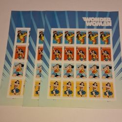 3 WONDER WOMAN STAMPS COLLECTABLE 