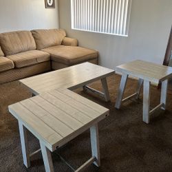 Ashley Furniture, 2 Small Tables, 1 Large