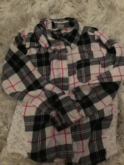Girls long sleeve plaid shirt 7/8