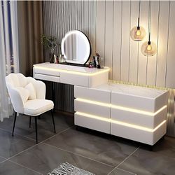 Modern Vanity Desk With Chair