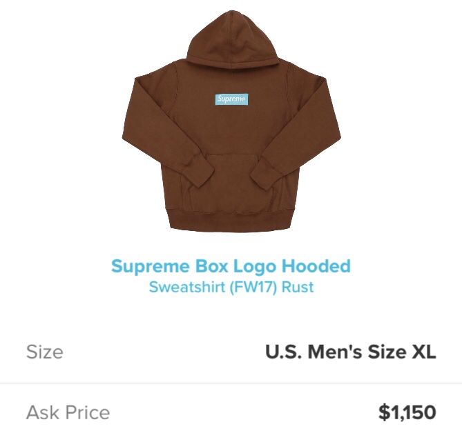 Supreme Box Logo Hooded Sweatshirt (FW17) Rust