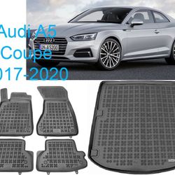 All weather rubber floor mats trunk liner set for Audi A5 S5 Coupe 2017-2020 custom fit